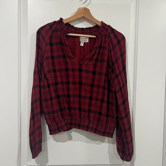 Cloth & Stone Sara Plaid Blouse by Anthropologie - Size XS - Picture 4 of 7